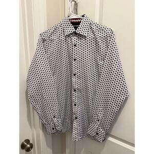 silver stone modern fit button down men’ s medium western cowboy dress shirt